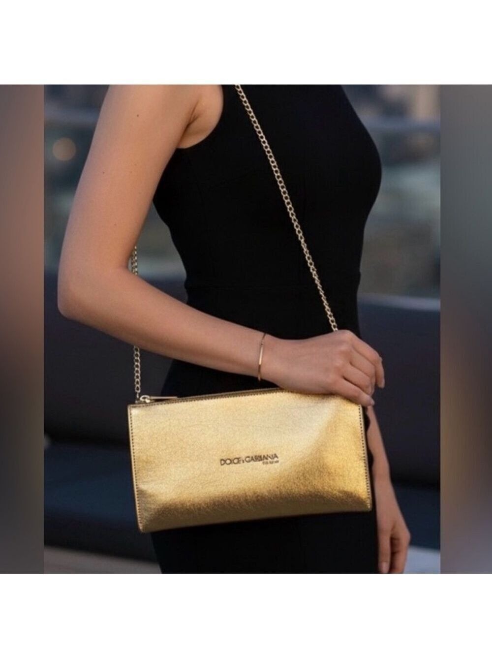 Dolce & Gabbana The One Golden Pouch On Chain New Authentic
